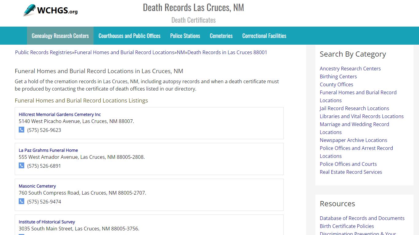 Death Records Las Cruces, NM - Death Certificates