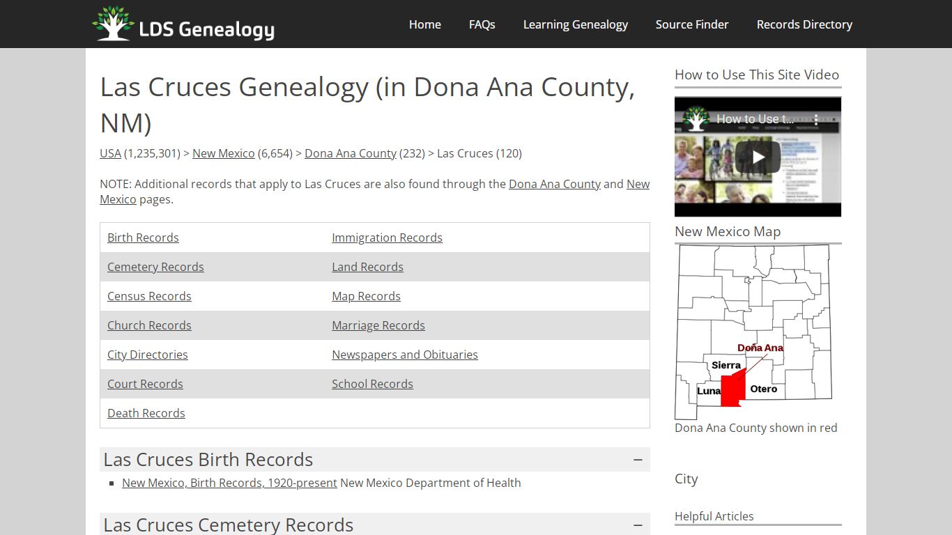 Las Cruces Genealogy (in Dona Ana County, New Mexico)